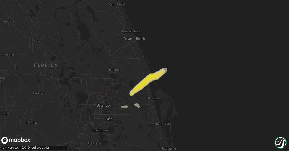 Hail map in Oak Hill, FL on April 20, 2021