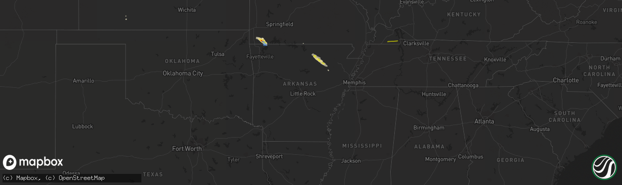 Hail map in Arkansas on April 20, 2022