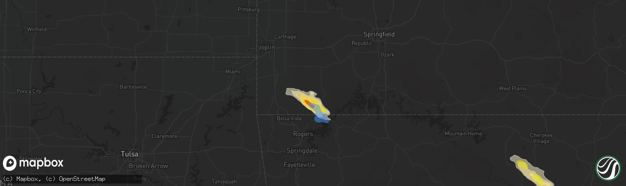 Hail map in Exeter, MO on April 20, 2022