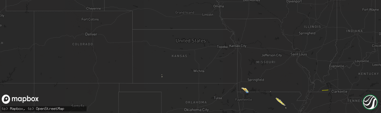 Hail map in Kansas on April 20, 2022