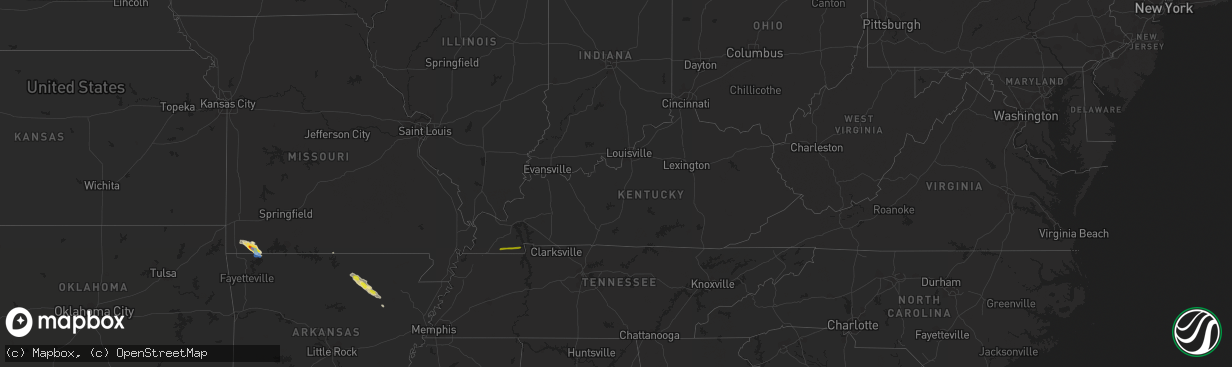 Hail map in Kentucky on April 20, 2022