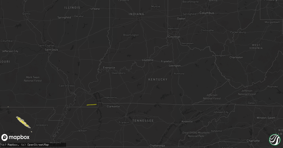 Hail map in Kentucky on April 20, 2022