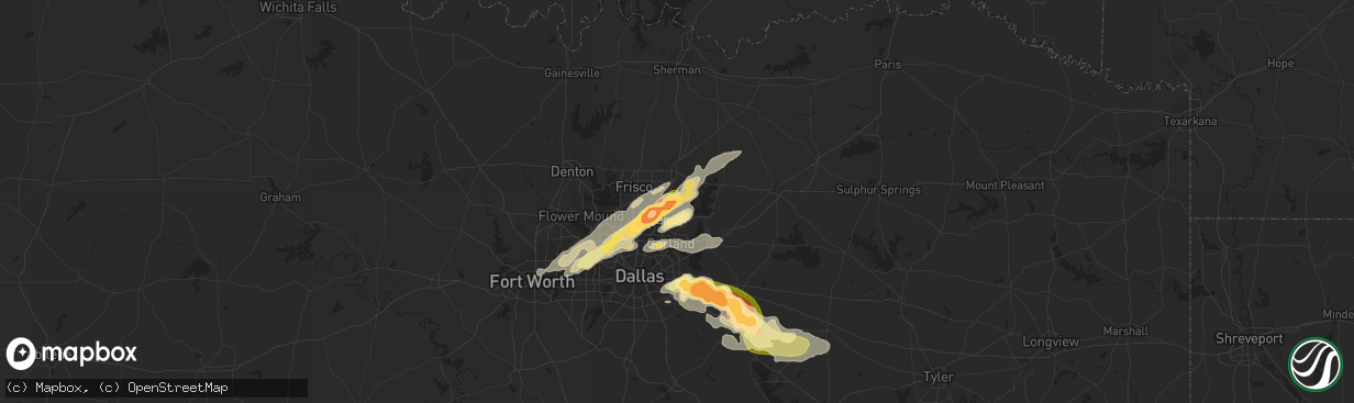 Hail map in Allen, TX on April 20, 2023