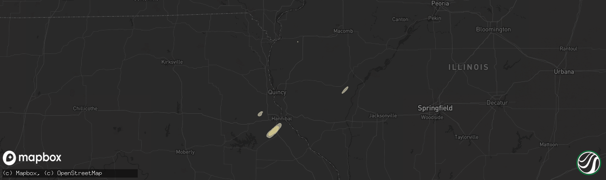 Hail map in Basco, IL on April 20, 2023