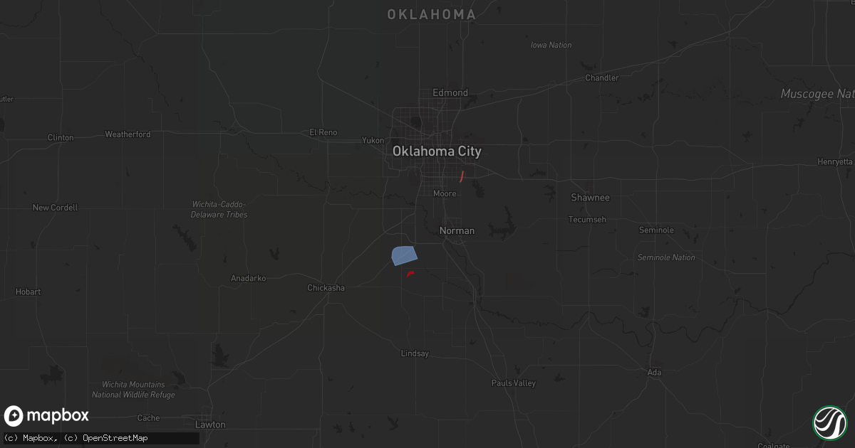 Hail map in Blanchard, OK on April 20, 2023
