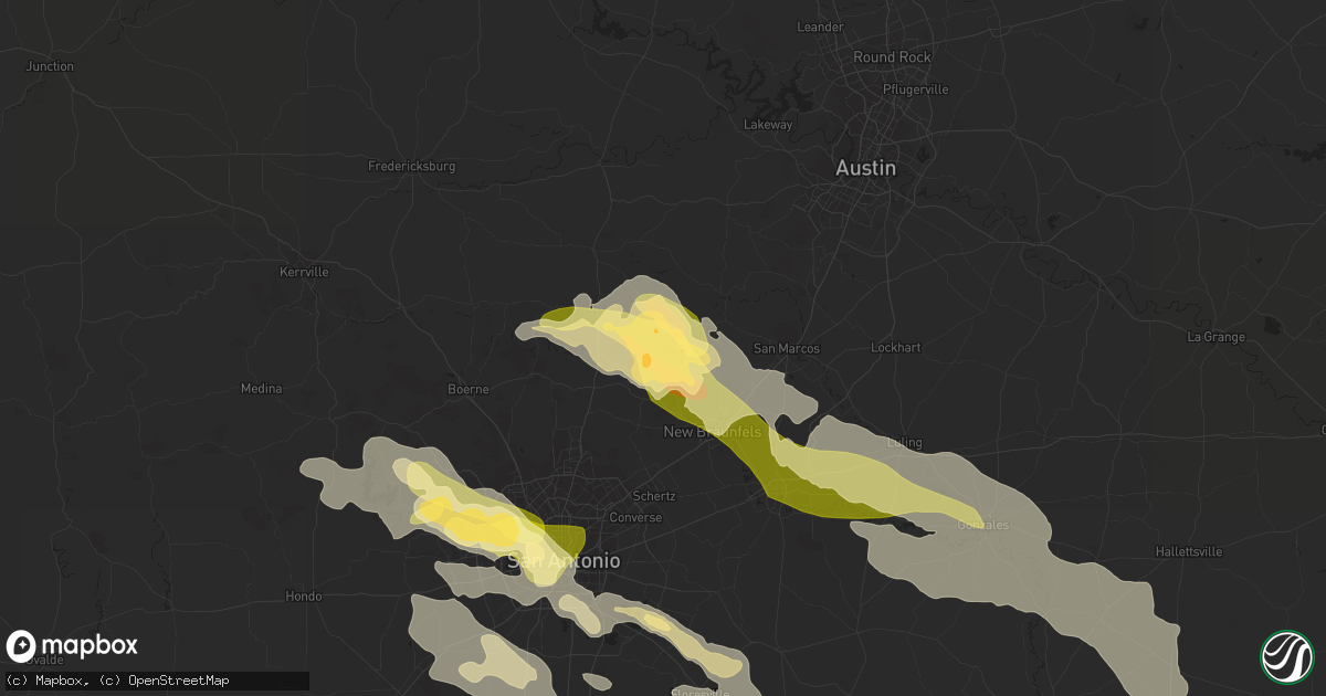 Hail map in Canyon Lake, TX on April 20, 2023
