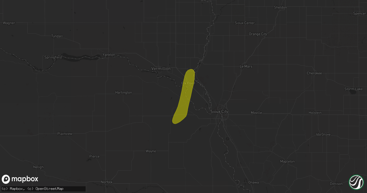 Hail map in Elk Point, SD on April 20, 2023