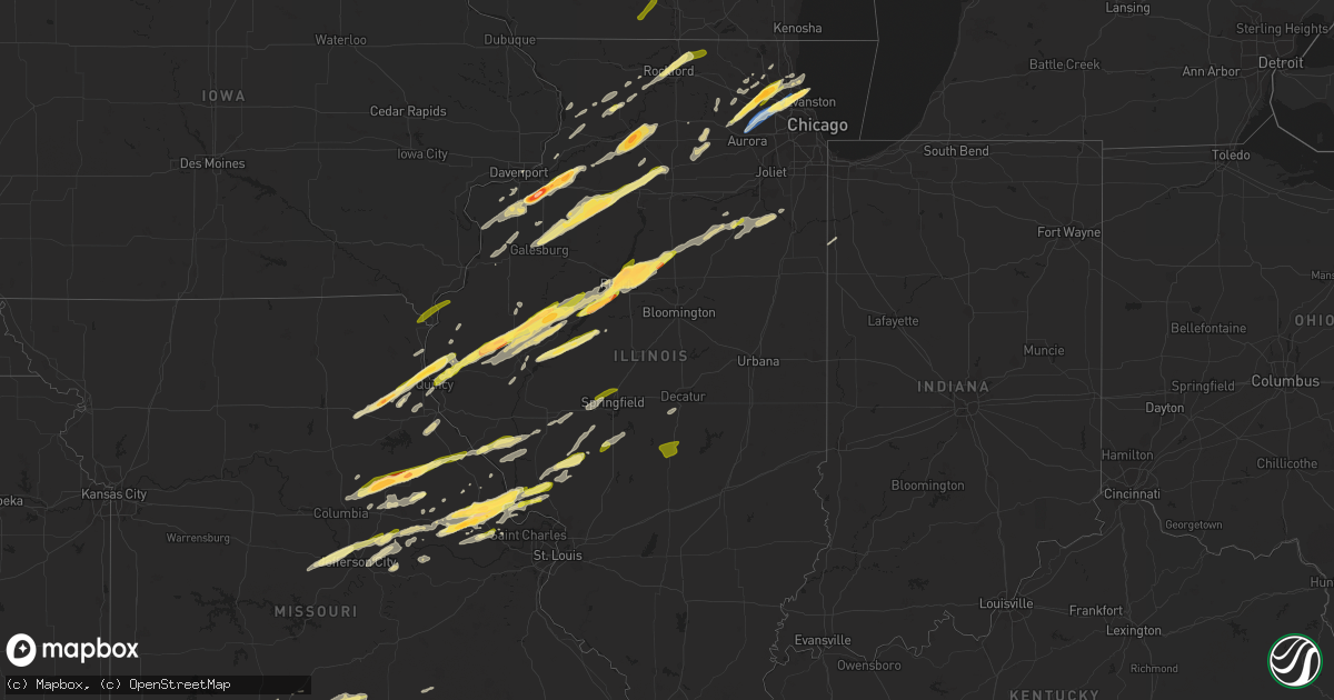 Hail map in Illinois on April 20, 2023