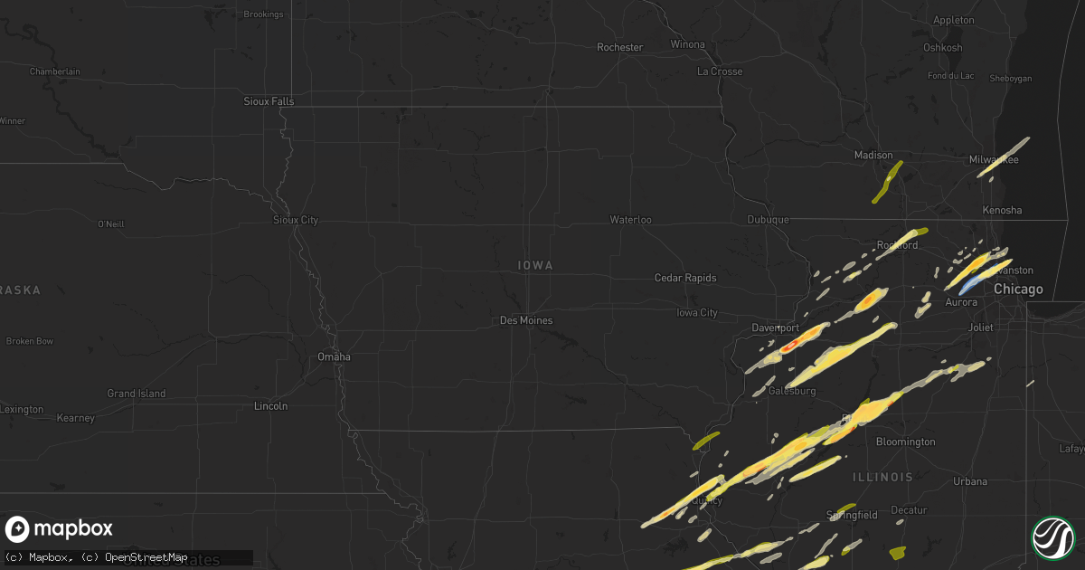 Hail map in Iowa on April 20, 2023