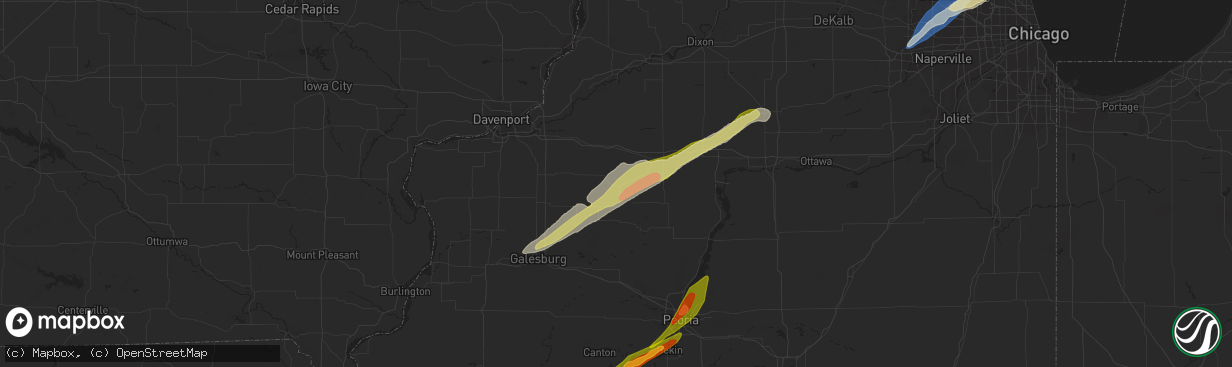 Hail map in Kewanee, IL on April 20, 2023