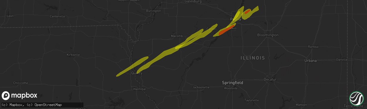Hail map in Metamora, IL on April 20, 2023