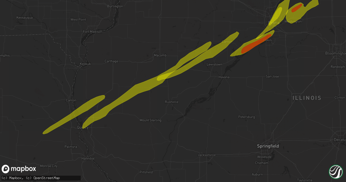 Hail map in Metamora, IL on April 20, 2023