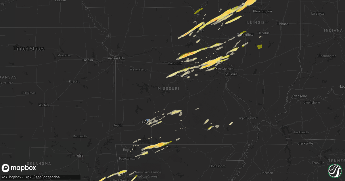 Hail map in Missouri on April 20, 2023