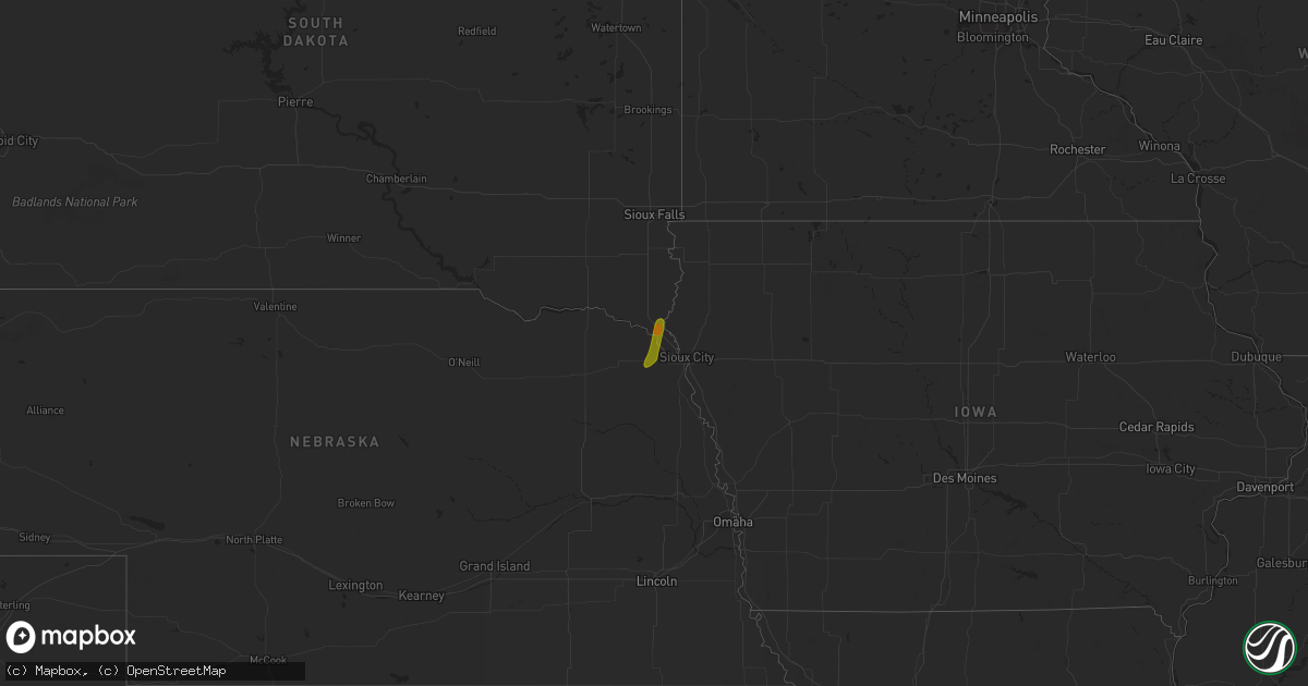 Hail map in South Dakota on April 20, 2023