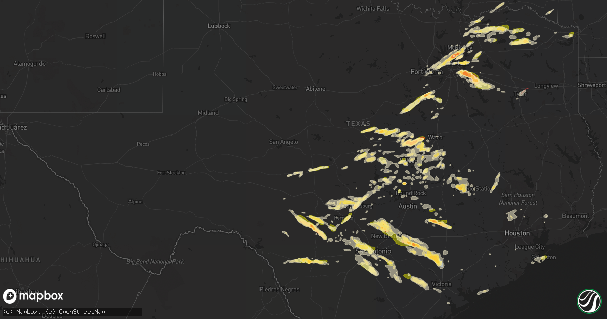 Hail map in Texas on April 20, 2023
