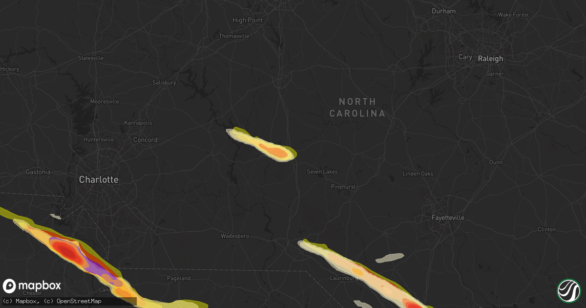Hail map in Biscoe, NC on April 20, 2024