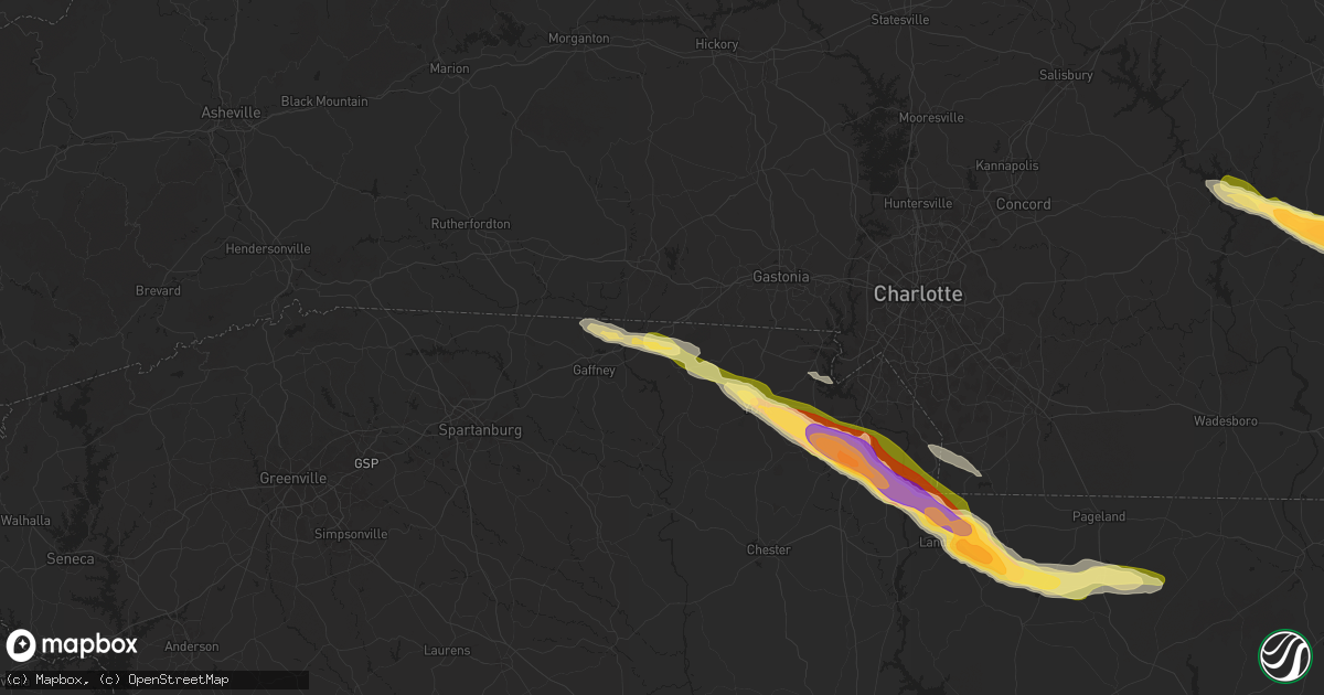 Hail map in Blacksburg, SC on April 20, 2024