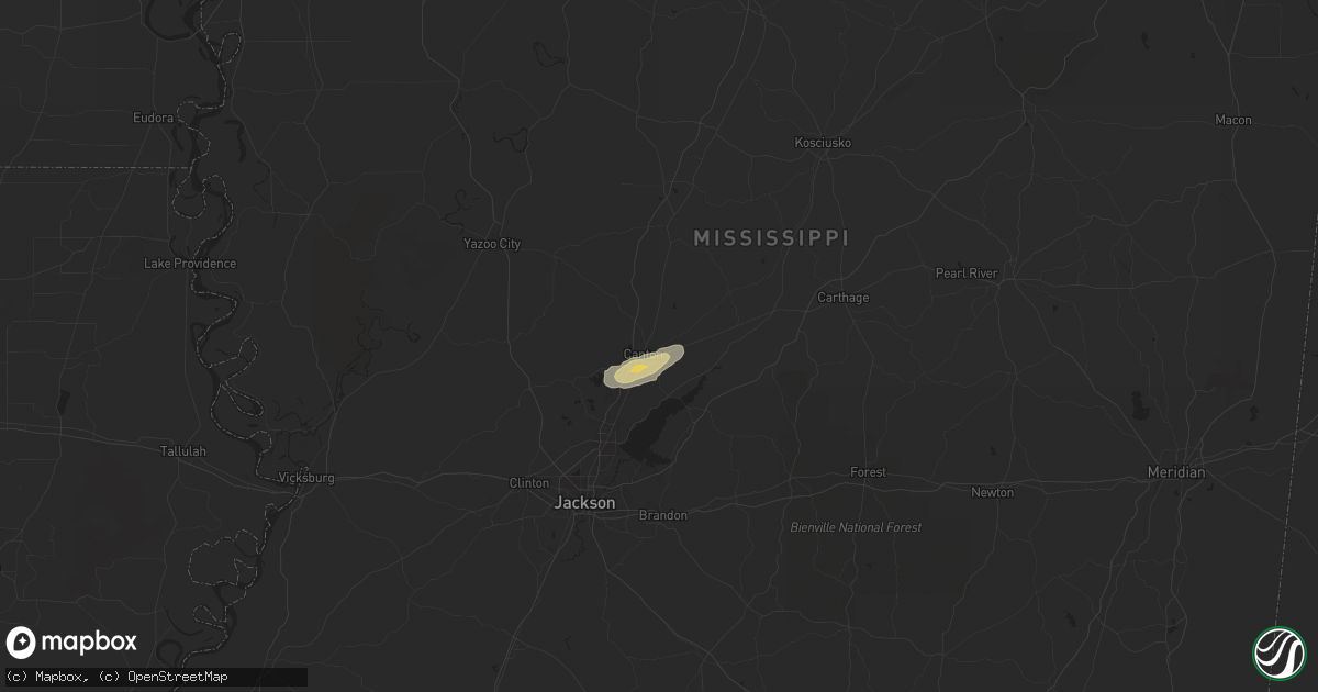 Hail map in Canton, MS on April 20, 2024