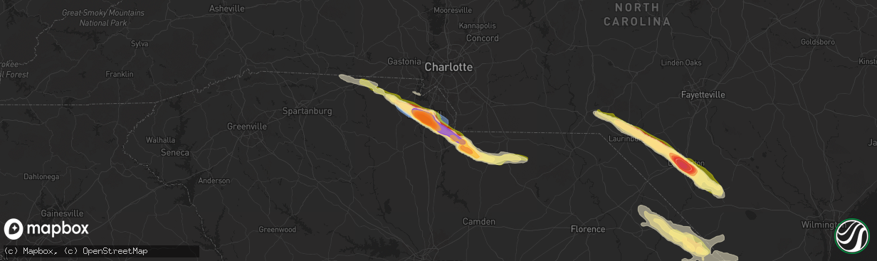 Hail map in Catawba, SC on April 20, 2024