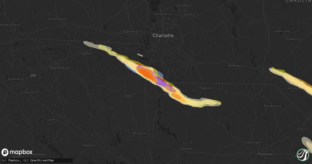 Hail map in Catawba, SC on April 20, 2024