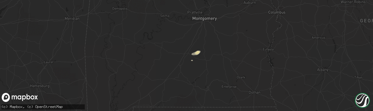 Hail map in Greenville, AL on April 20, 2024