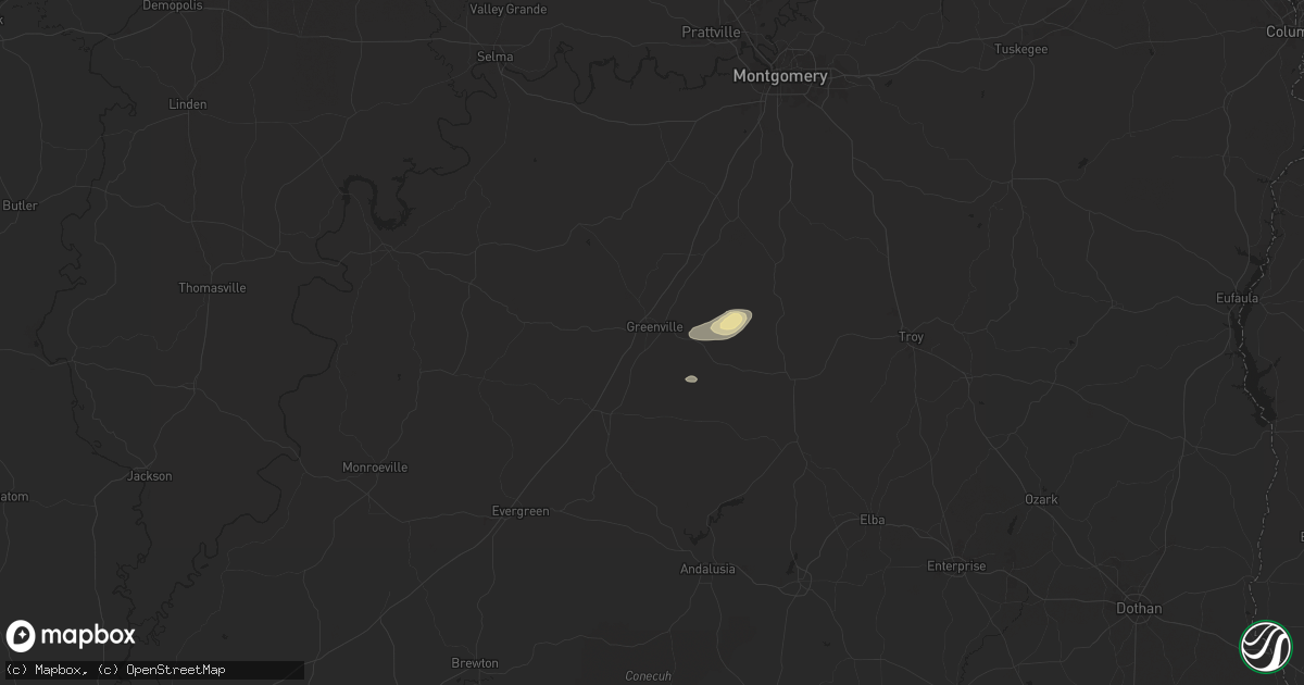 Hail map in Greenville, AL on April 20, 2024
