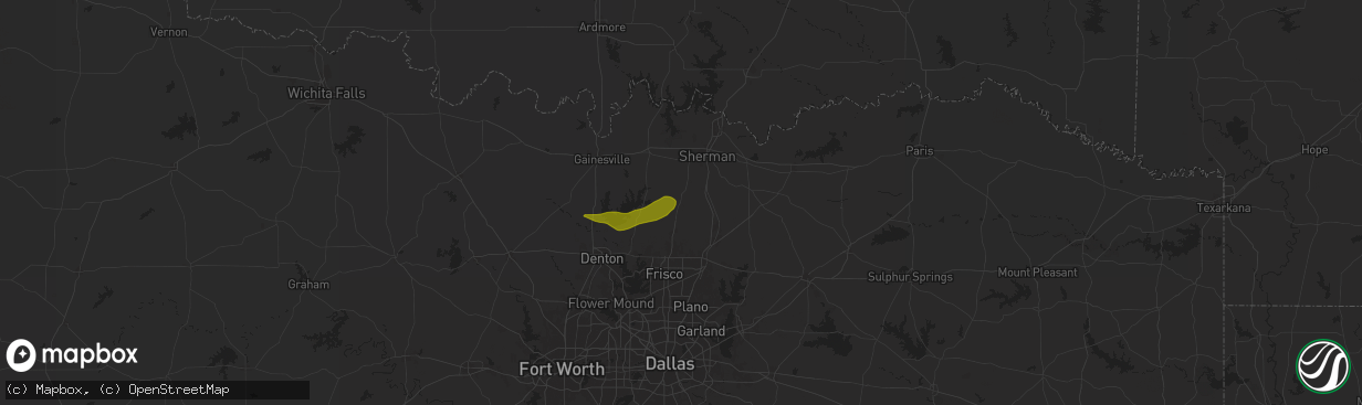 Hail map in Gunter, TX on April 20, 2024