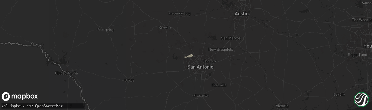 Hail map in Helotes, TX on April 20, 2024