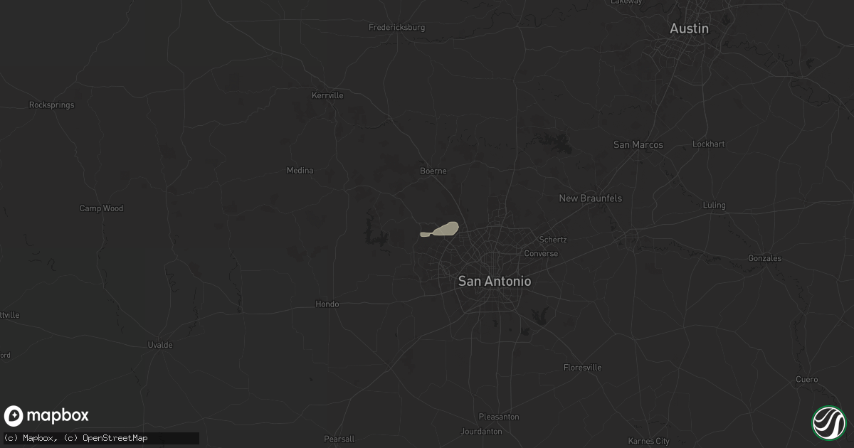 Hail map in Helotes, TX on April 20, 2024