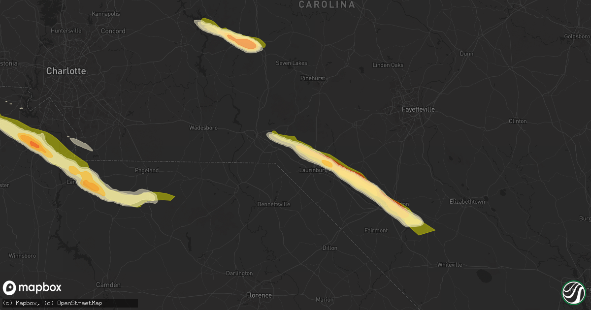 Hail map in Laurel Hill, NC on April 20, 2024