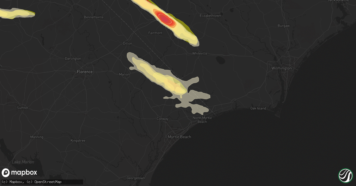 Hail map in Loris, SC on April 20, 2024