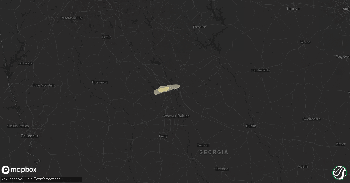 Hail map in Macon, GA on April 20, 2024