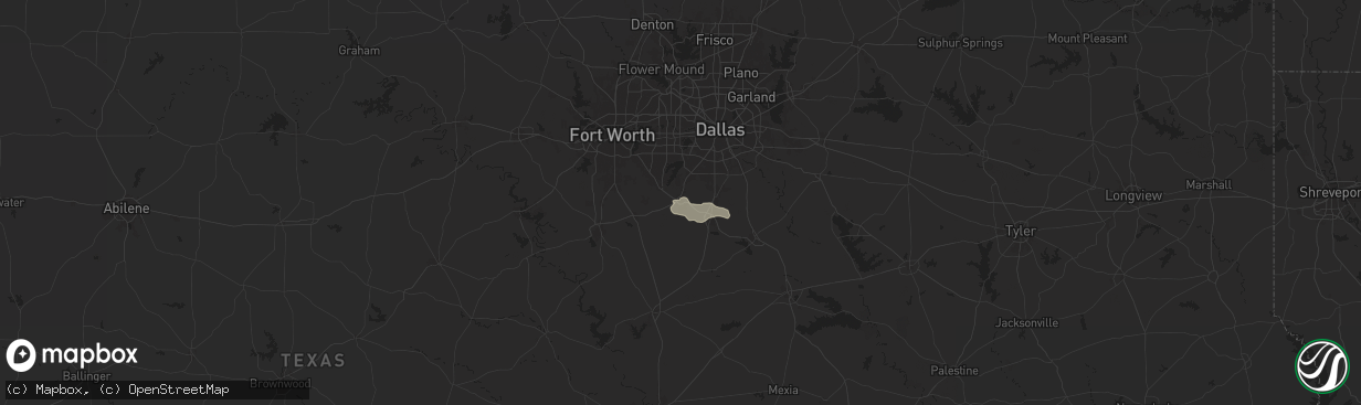 Hail map in Midlothian, TX on April 20, 2024