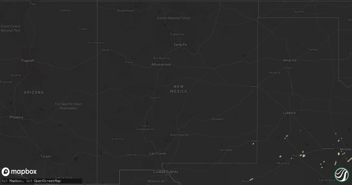 Hail map in New Mexico on April 20, 2024