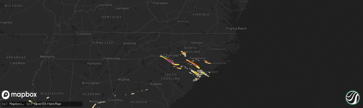 Hail map in North Carolina on April 20, 2024