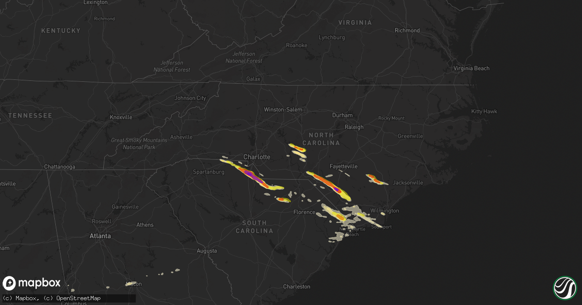 Hail map in North Carolina on April 20, 2024