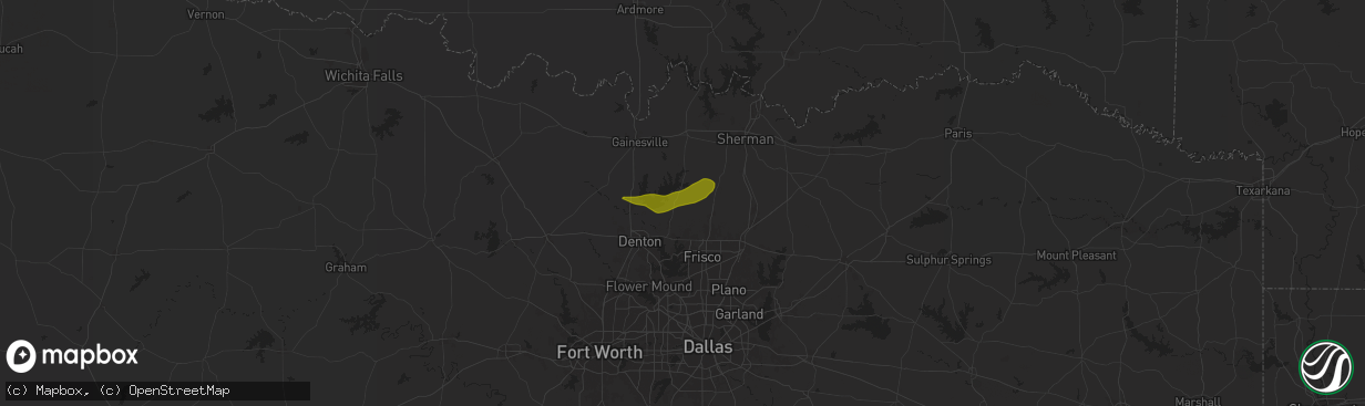 Hail map in Pilot Point, TX on April 20, 2024