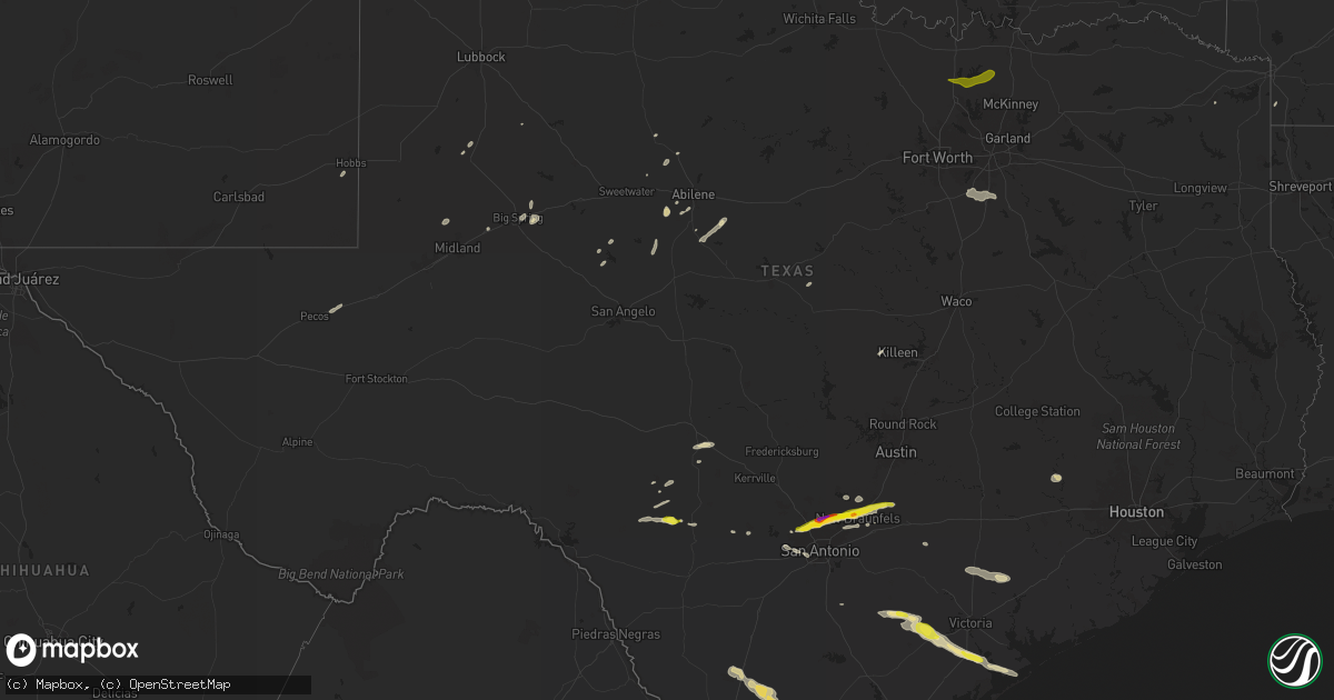 Hail map in Texas on April 20, 2024