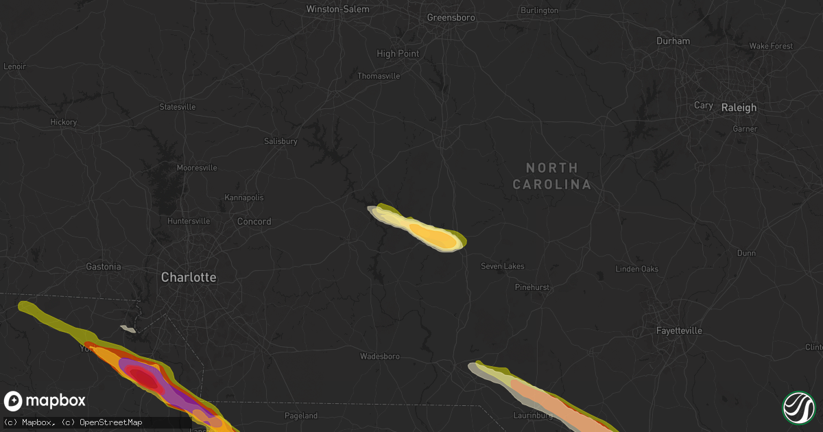 Hail map in Troy, NC on April 20, 2024