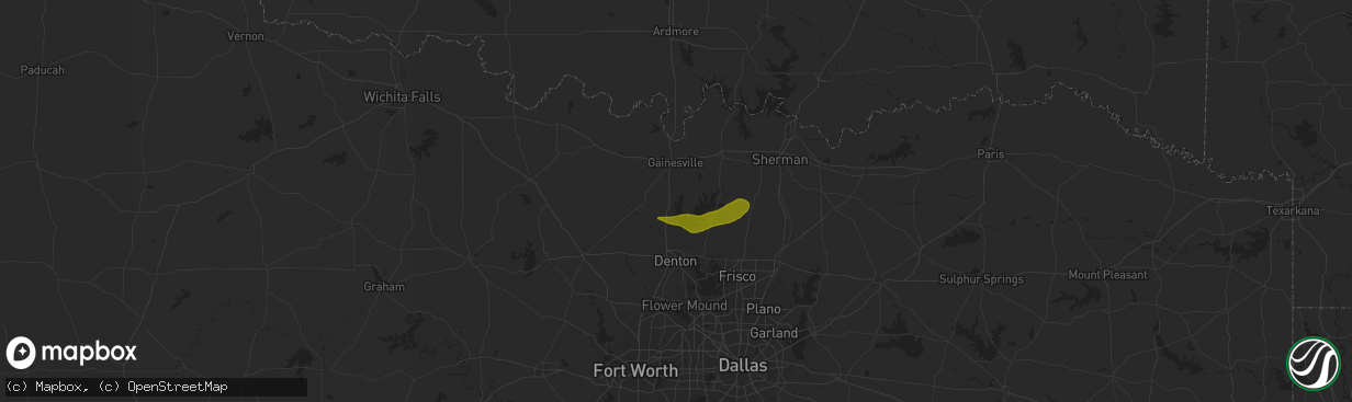 Hail map in Valley View, TX on April 20, 2024