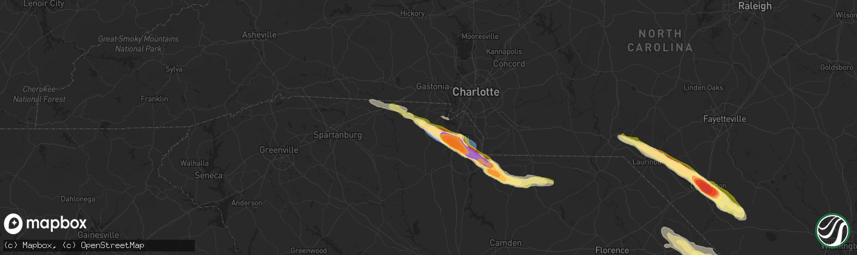 Hail map in York, SC on April 20, 2024