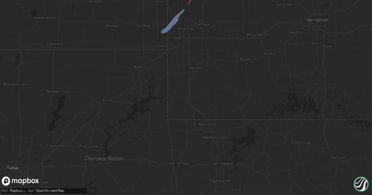 Hail map in Anderson, MO on April 20, 2025