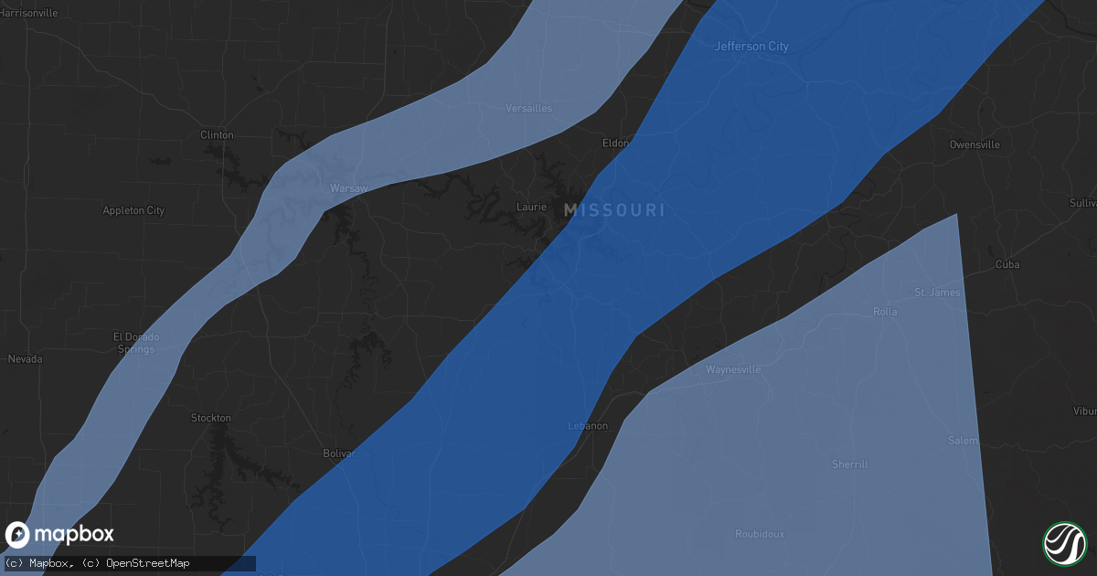 Hail map in Camdenton, MO on April 20, 2025