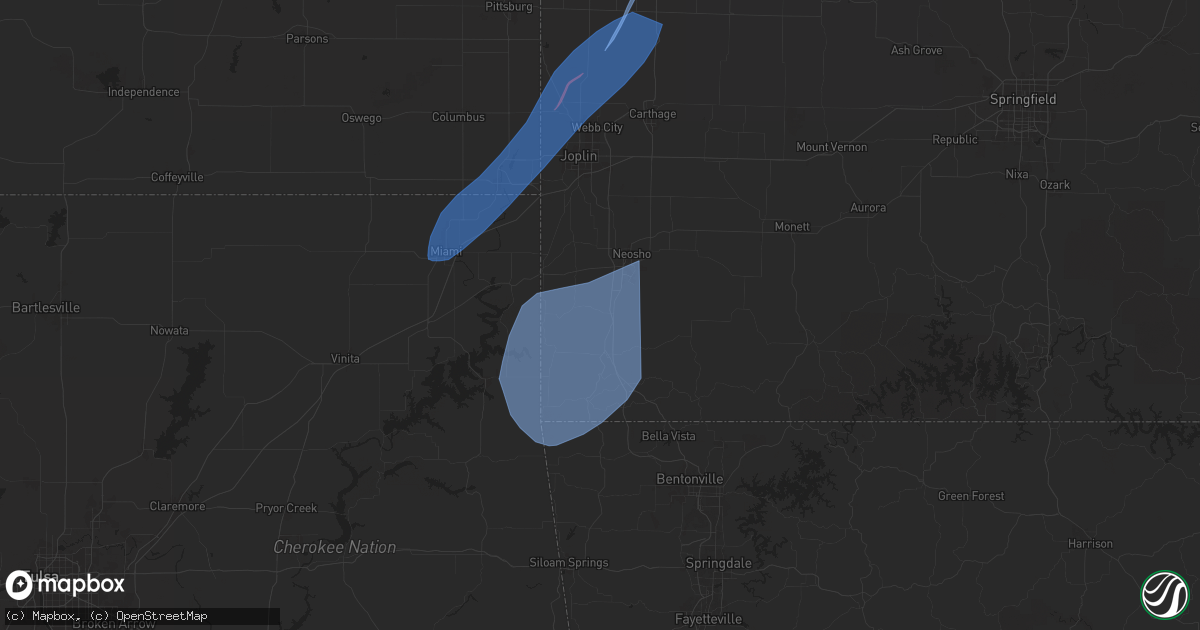 Hail map in Goodman, MO on April 20, 2025