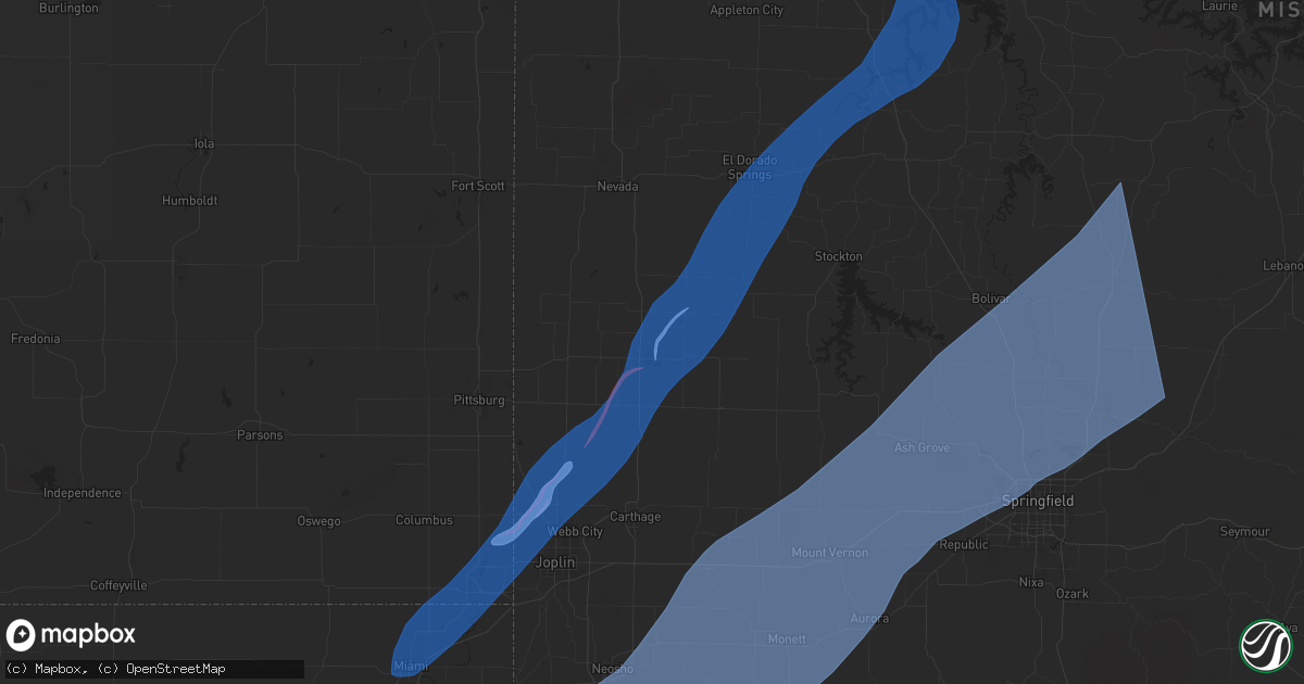 Hail map in Lamar, MO on April 20, 2025