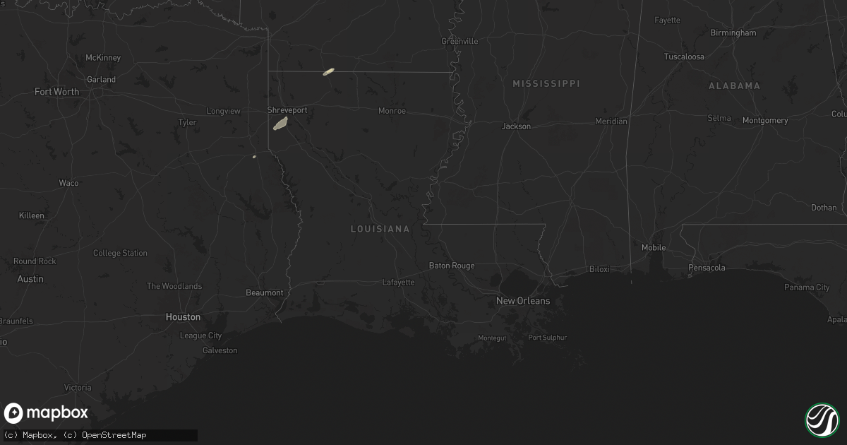 Hail map in Louisiana on April 20, 2025