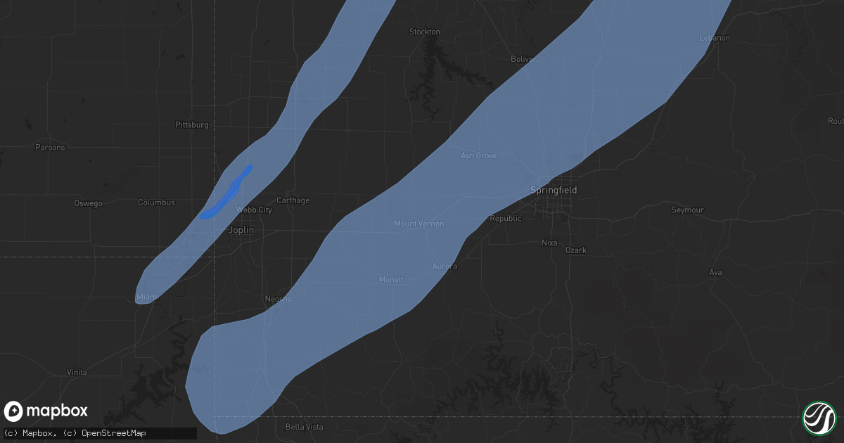 Hail map in Mount Vernon, MO on April 20, 2025