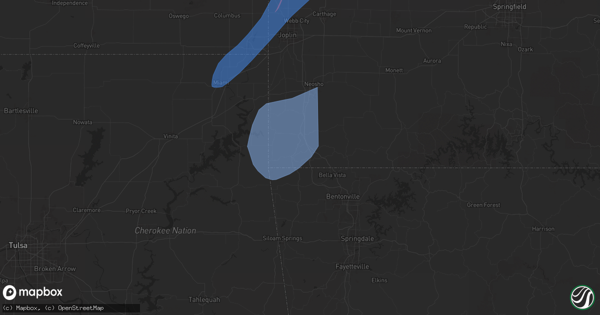 Hail map in Noel, MO on April 20, 2025