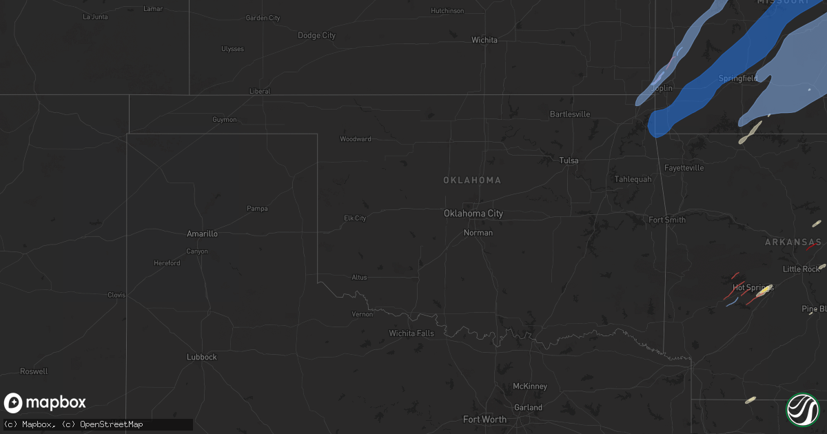 Hail map in Oklahoma on April 20, 2025