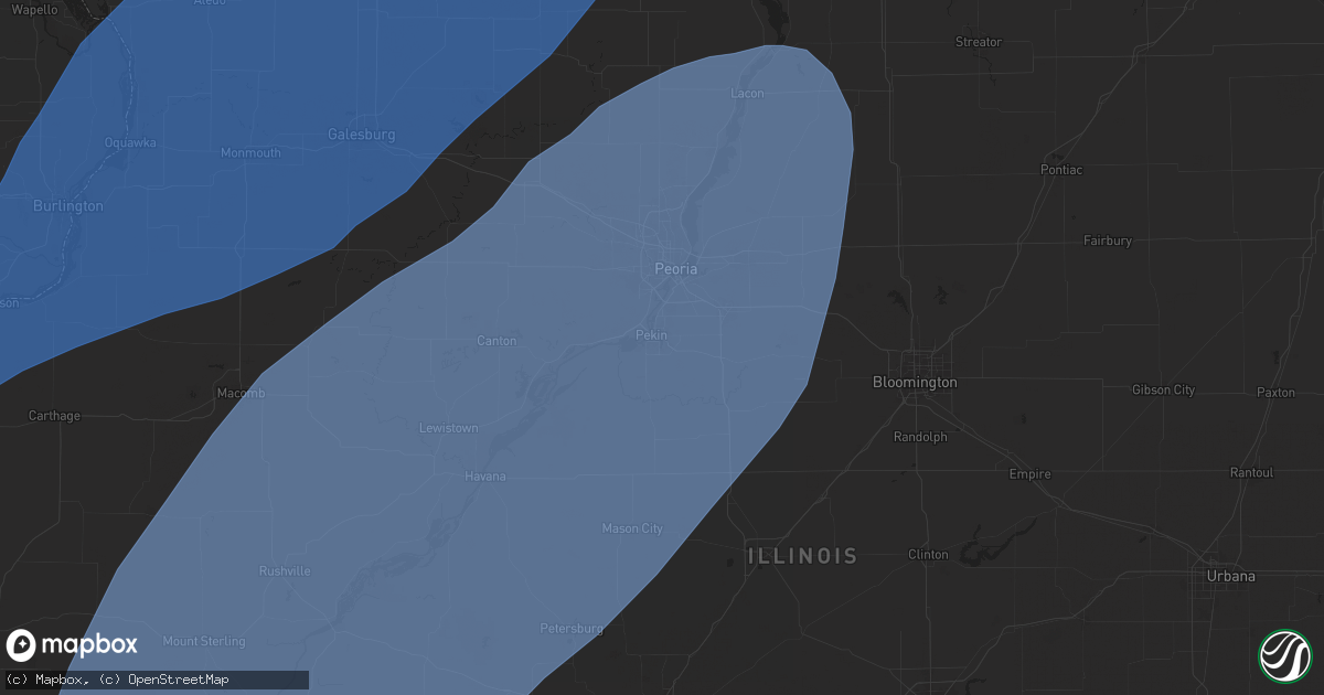 Hail map in Pekin, IL on April 20, 2025